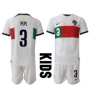 Lacne Dětský Futbalové dres Portugalsko Pepe #3 MS 2022 Krátky Rukáv - Preč (+ trenírky)
